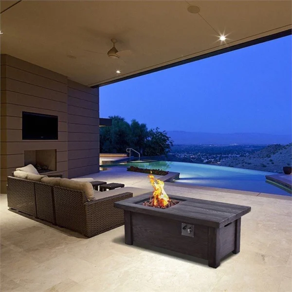 Garden Out Side Rectangular Gas Fire Pit - Image 2