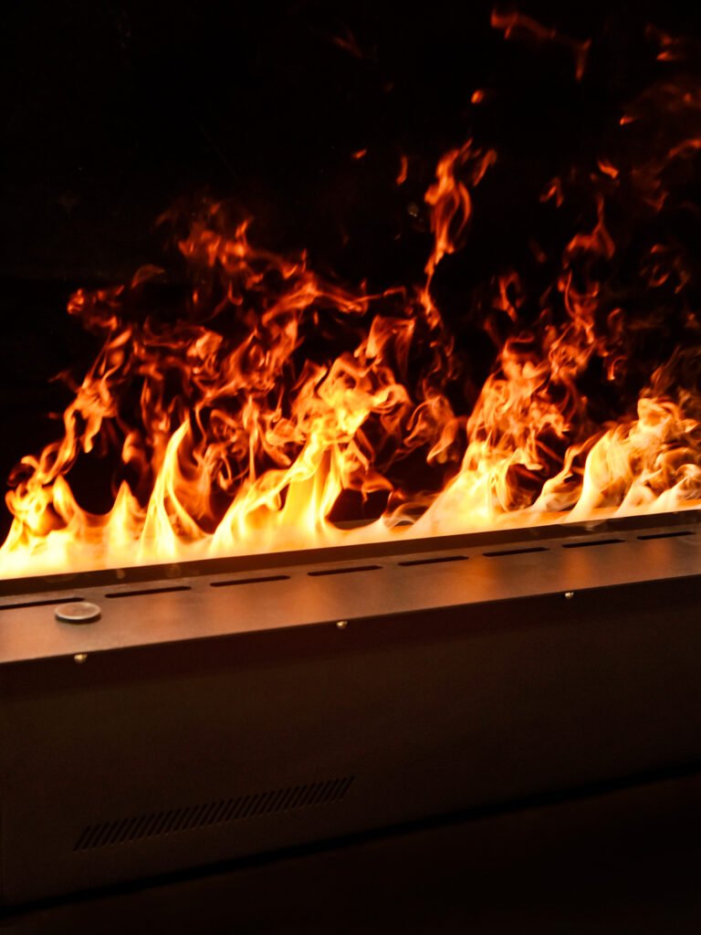 water vapor fireplace with realistic flame