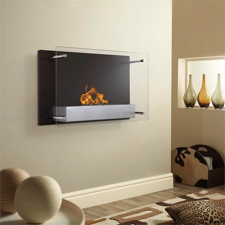 Wall-Mounted Ethanol Fireplace, ventless heat, Bioethanol fuel, Stylish and Contemporary Design, Clean-burning, Space-saving, Eco-friendly heating solution, Chimney, Luxurious fire feature