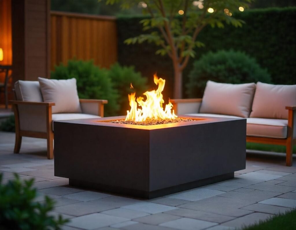 Garden Rectangular Gas Fire Pit, Outdoor living space, Eco-Friendly Gas Fuel