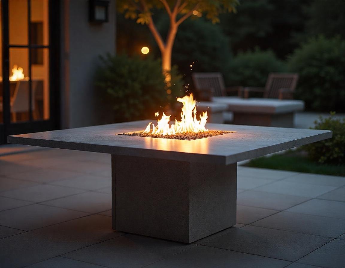 EOS Fire Dining Table with Fire Pit in the Middle, Outdoor Dining Table, Outdoor Space, Outdoor entertaining, socializing with guests