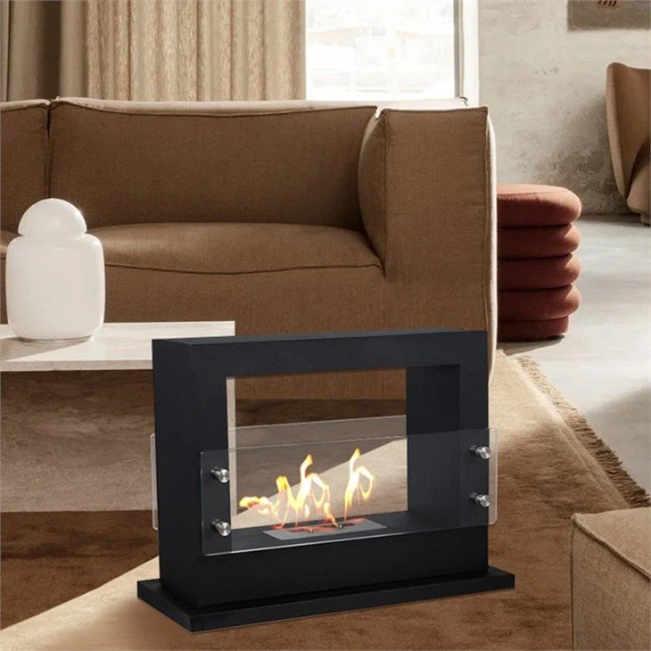 Ventless Free-Standing Bio-Ethanol Fireplace, Free-standing bio-ethanol fireplace, EOS Fire bio-ethanol fireplace, Eco-friendly Heating, Modern ventless fireplace