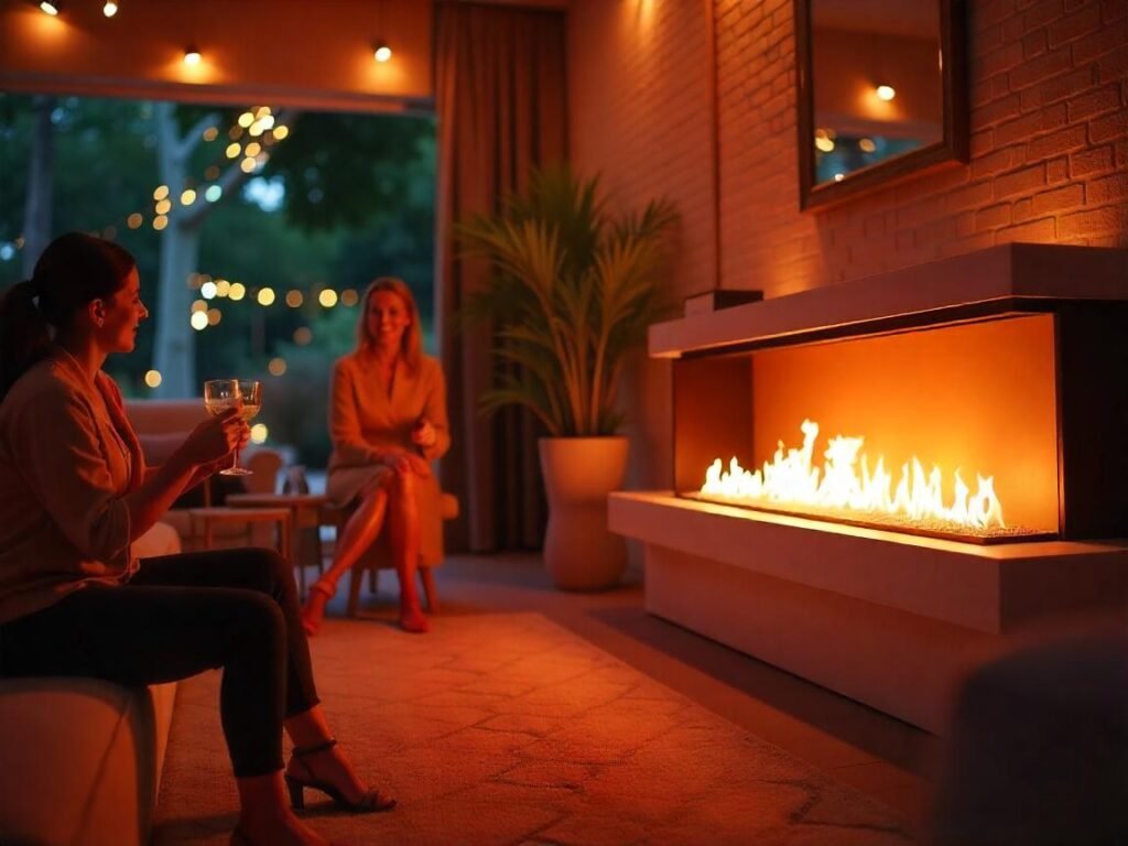 ethanol fireplace trends, eco-friendly fireplaces, smart technology, portable heater, customizable flame effects, multi functional fireplaces, outdoor ethanol fireplaces, compact designs, vintage and retro